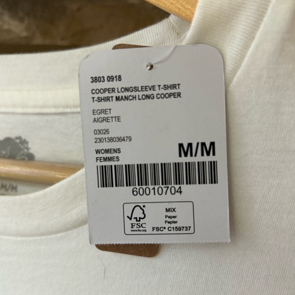 Roots Woman’s White Long Sleeve Shirt Size M - Picture 4 of 6